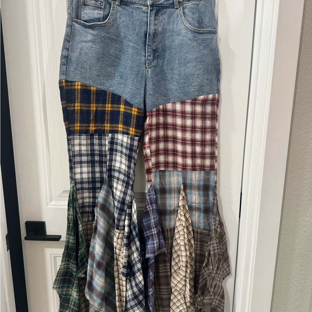 Patchwork High Rise Jeans - image 2